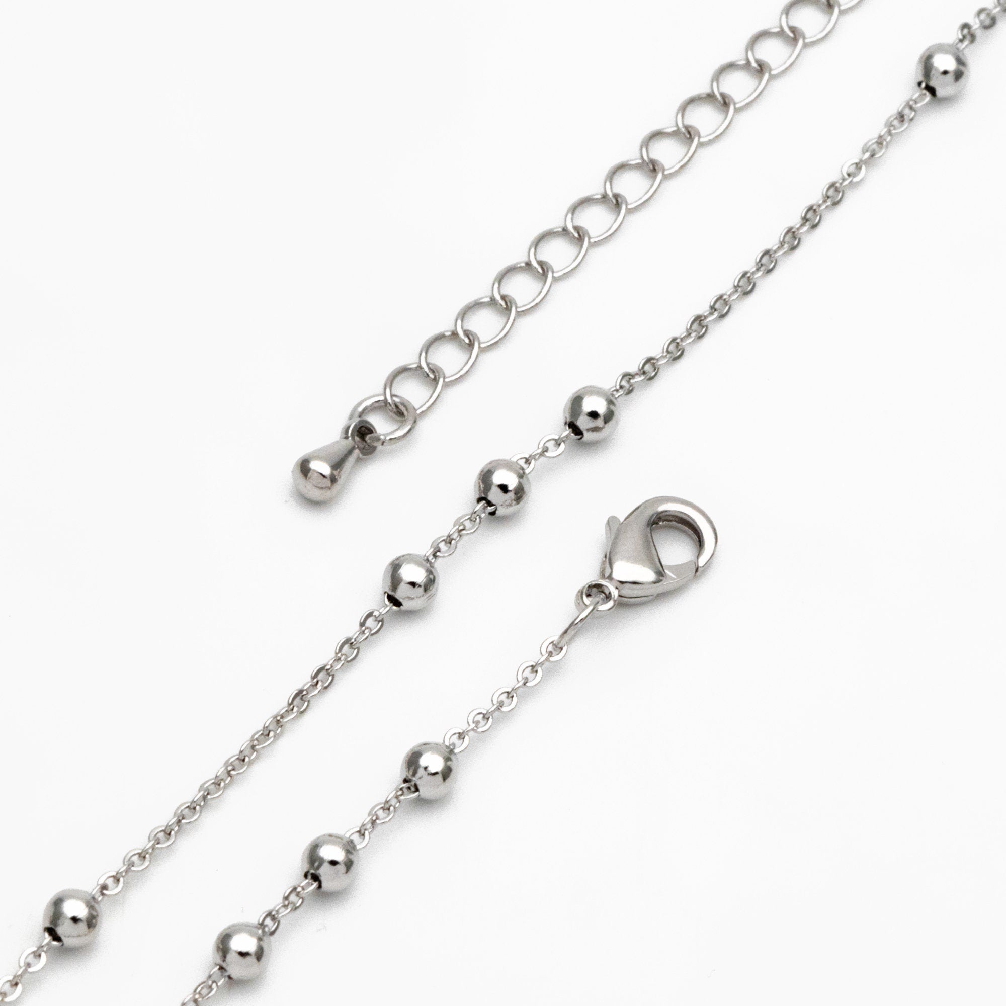 Gold/ Silver/ Rose Gold Beaded Chains, Finished Bracelet/ Anklet/ Necklace with Extender Chain, Ready to Wear (#LK-165)